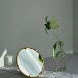 Brass Framed Mirror Round