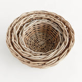 Normandy Rattan Low Bowls, Gray