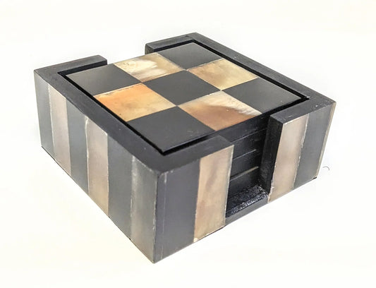 Checkered Bone Coasters