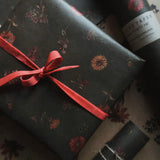Dark Green Floral Wrapping Paper set
