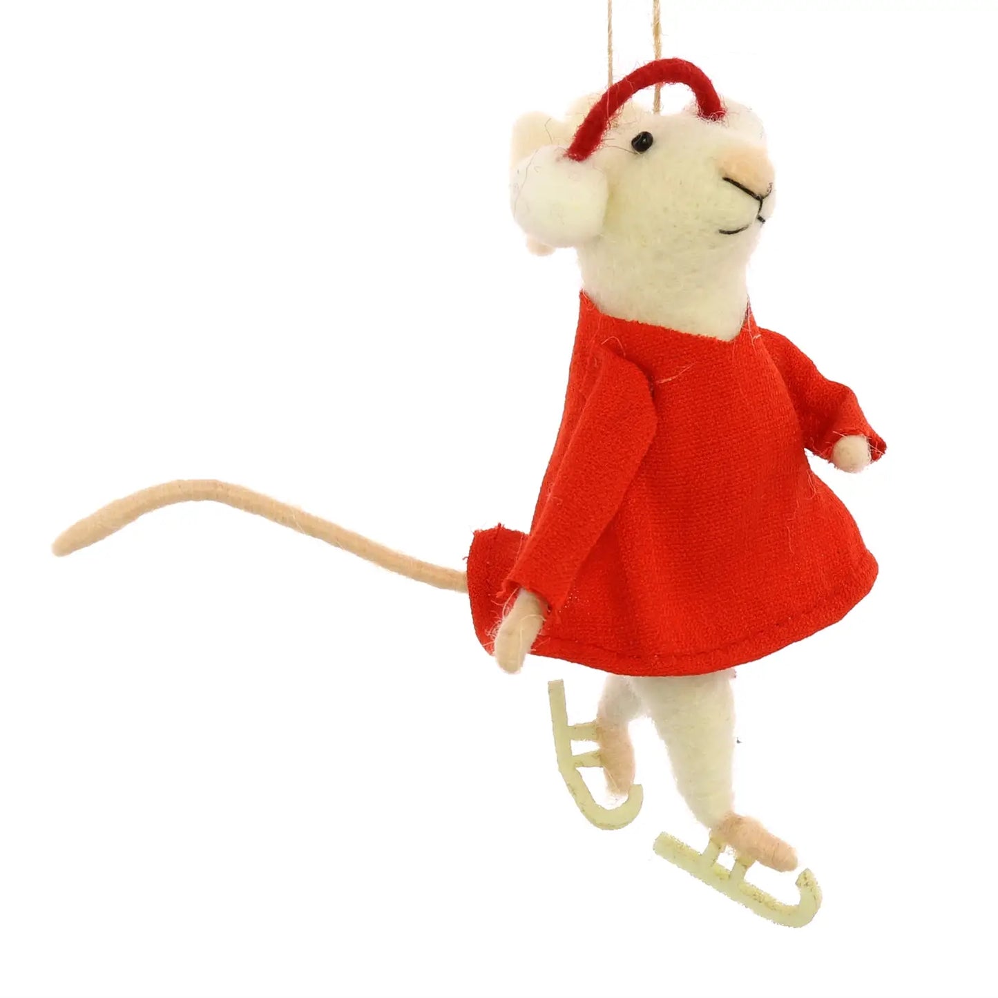 Figure Skating Mouse Felt Ornament
