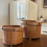 Vintage Footed Wicker Basket
