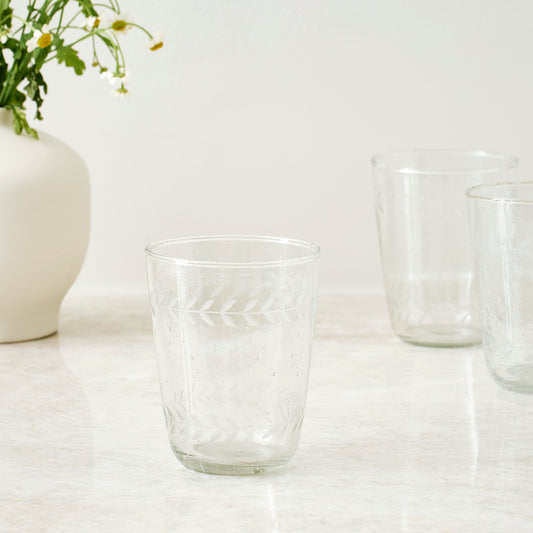 Etched Old Fashioned Glass