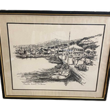 B&W Sailboat Art