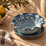 Blue Ceramic Berry Bowl