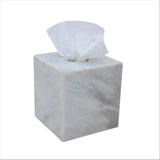 Myrtus Collection Pearl White Marble Tissue Box Holder