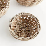 Normandy Rattan Low Bowls, Gray